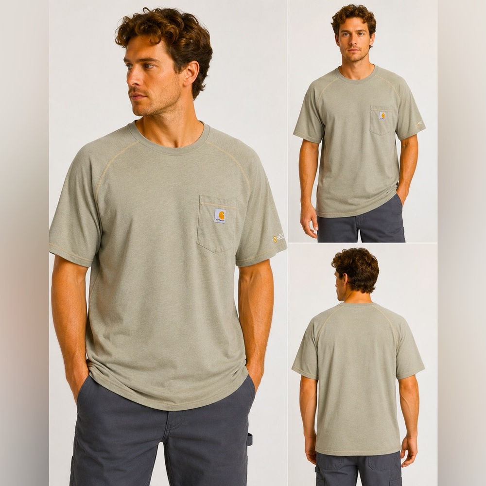 Carhartt Force Pocket T Shirt Men’s 4XL Relaxed Fit Gray Sage Workwear Tee